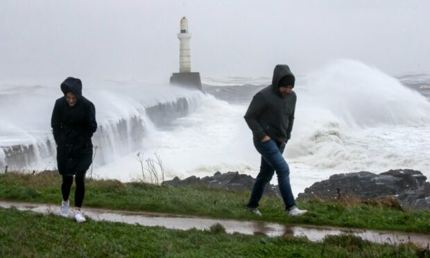 Torry Lighthouse where wind and high waves battered the coast last week.
Picture by Kath Flannery / DC Thomson