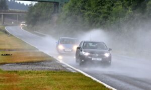 The A90 southbound at Stonehaven is currently restricted due to flooding.  Image: Kath Flannery/ DC Thomson.