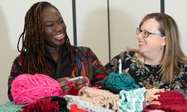 Yekemi Otaru has started up a group of crocheters aiming to keep people warm this winter. Image: Kami Thomson / DC Thomson.