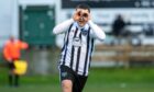 Scott Barbour celebrates scoring the only goal of the game for Fraserburgh against Buckie Thistle