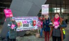 UCU and Unison members walked out at RGU on Thursday morning. Image: Kami Thomson/DC Thomson.