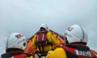 Crews battled stormy seas to rescue the boat. Image: Kyle RNLI.