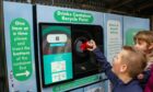 A Reverse Vending Machine in Kirkwall being used in the Orkney pilot for the Deposit Return Scheme. Image: Zero Waste Scotland.