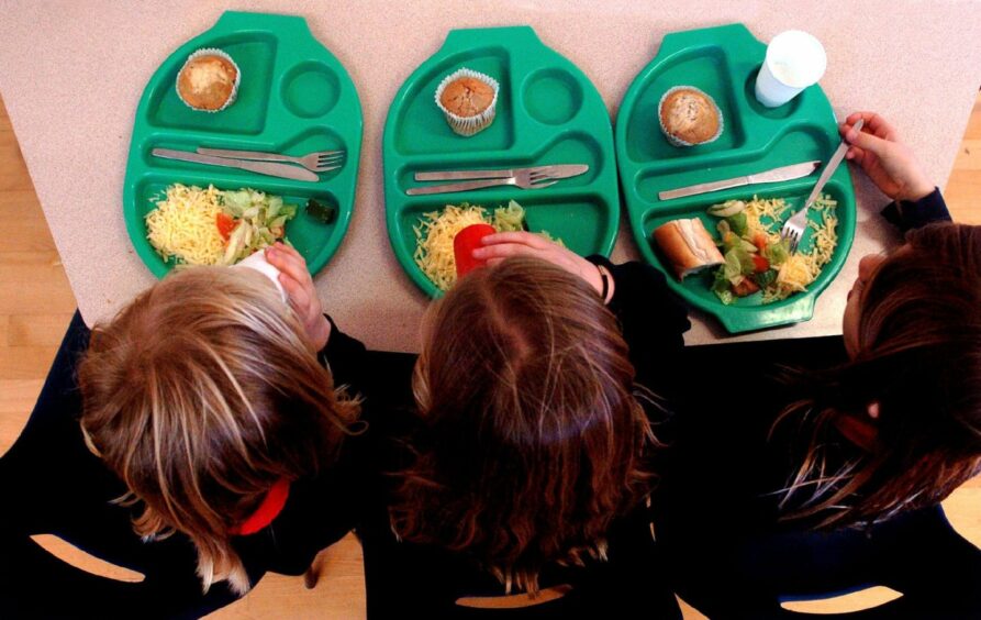 Three children with free school meals