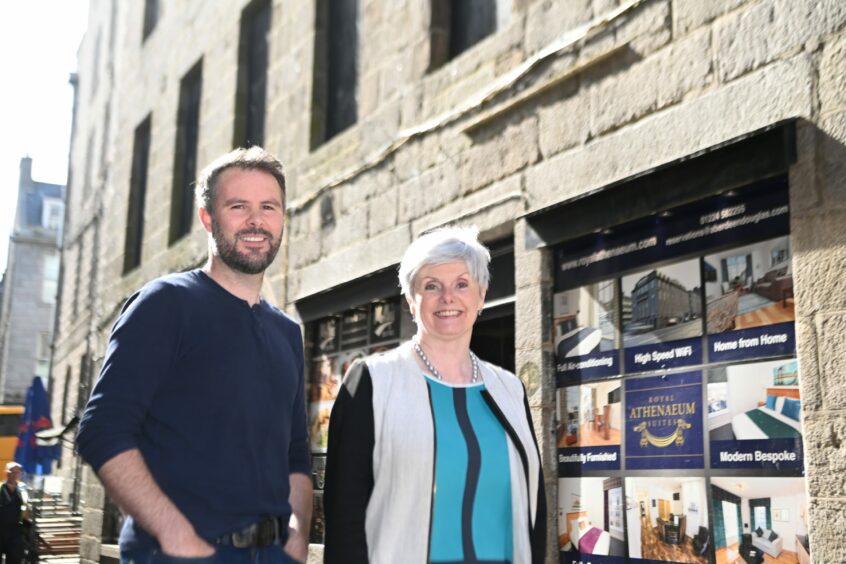 Mary Martin, pictured here with Keith Martin, has raised concerns about the planned experimental roads changes in Aberdeen's Market Street. Image: Paul Glendell/DC Thomson.
