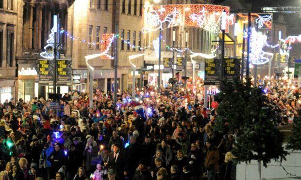 Inverness's Christmas light switch-on event in 2015. Image: Gordon Lennox / DC Thomson