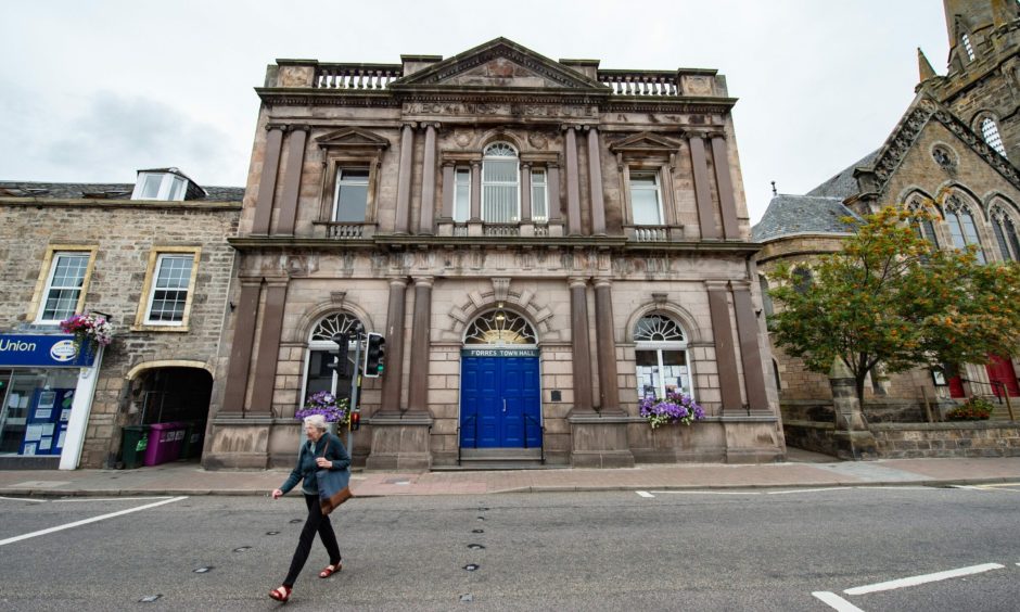 Exterior of Forres Town Hall.