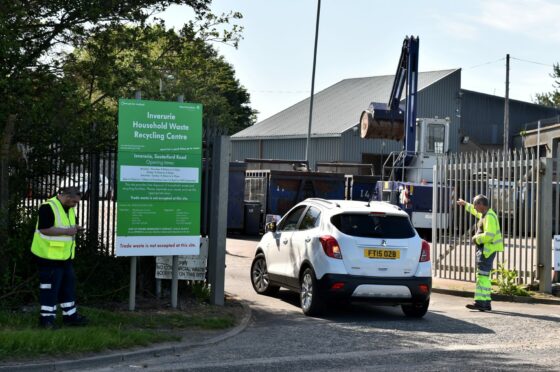 Residents will still need to book in advance ahead of their visits to Inverurie Recycling Centre. Image: Kenny Elrick/DC Thomson