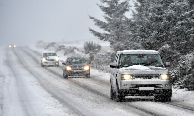 Drivers have been warned to prepare for snow across the north and north-east on Wednesday. Image: Kenny Elrick/DC Thomson