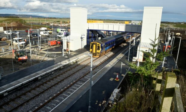 Dash and blast for Christmas travellers - the new Inverness Airport Railway Station won't be open in time. Image: Sandy McCook