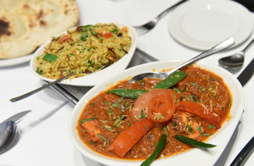 curry and rice dishes from Sams Indian Cuisine, perfect for Christmas in Inverness