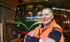 Chief Engineer, Bruce Crowe aboard the Dram Train. Image: Sandy McCook /DC Thomson