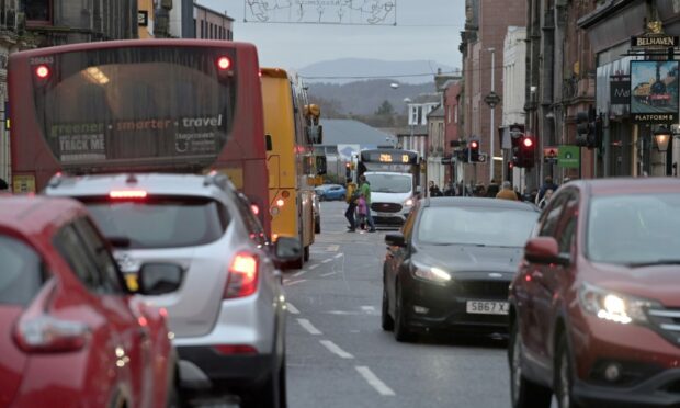 Councillors have voted to restrict traffic in Academy Street, Inverness . Image Sandy McCook/DC Thomson