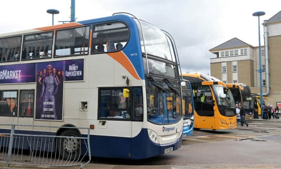 A stagecoach bus parked in Inverness