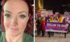 Dyce woman Jill Barclay, and a Reclaim the Night march. Image: Clarke Cooper/DC Thomson