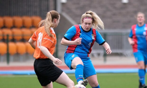 Kayleigh Mackenzie, pictured, scored a brace in Caley Thistle's 3-2 win over Dryburgh Athletic. Image: Alex Todd/Sportpix for SWF