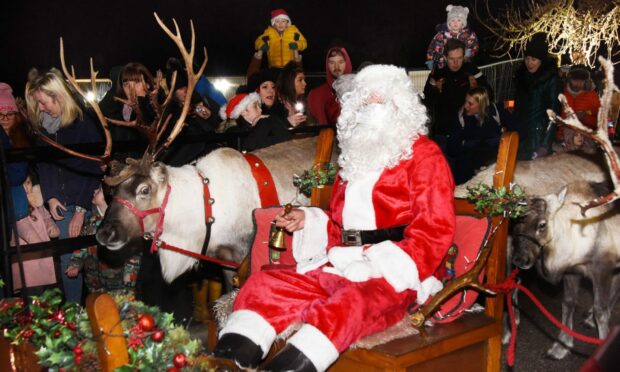 Santa and his reindeer will be at the Banchory Christmas Light switch on. Image: Banchory & District Initiative.