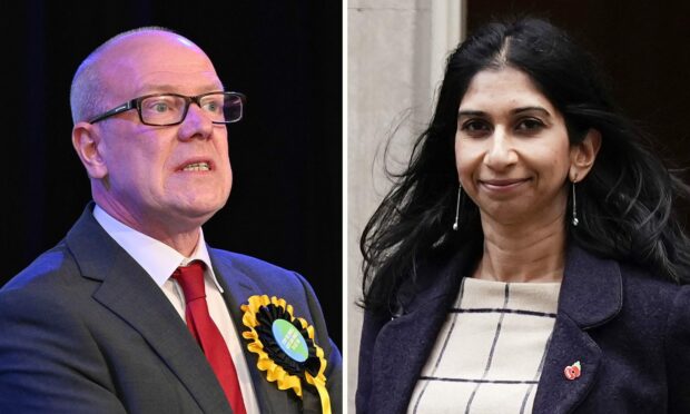 Aberdeen Central MSP Kevin Stewart has pressed Home Secretary Suella Braverman for funding to refurbish currently unavailable properties in Aberdeen for Afghan refugees. Image: DC Thomson and PA.