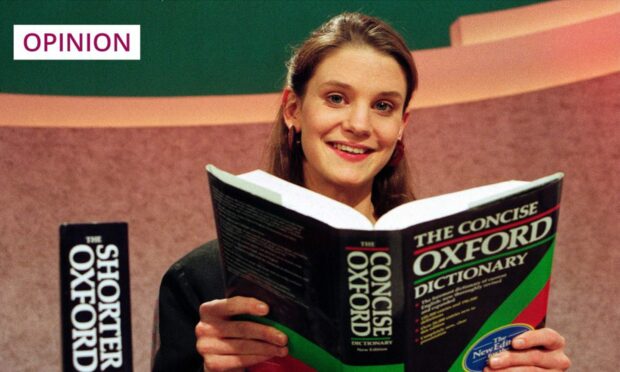 Susie Dent, pictured during her first Countdown show, in 1992 (Photo: ITV/Shutterstock)