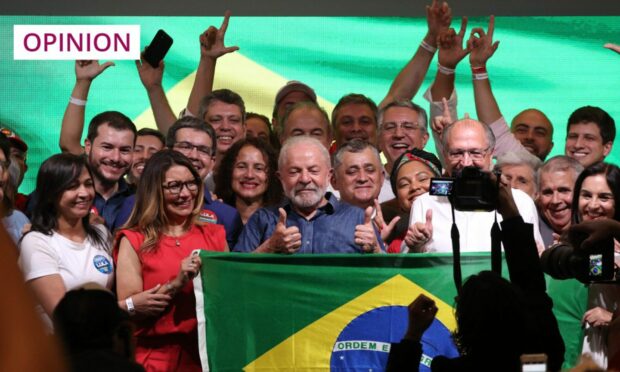Brazilian president-elect Luiz Inácio Lula da Silva celebrates after winning the election (Photo: Fabricio Bomjardim/TheNEWS2 via ZUMA Press Wire/Shutterstock)