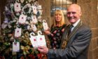 Sophy Green at the Giving Tree launch event with Lord Provost, David Cameron.
Image: Wullie Marr / DC Thomson.