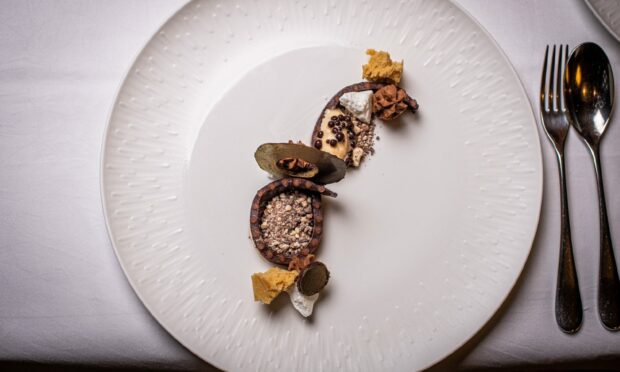 The Chocolate dessert from the current tasting menu at Douneside House. Image: Wullie Marr/DC Thomson