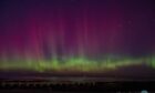 Northern lights at Lossiemouth's West Beach, Moray