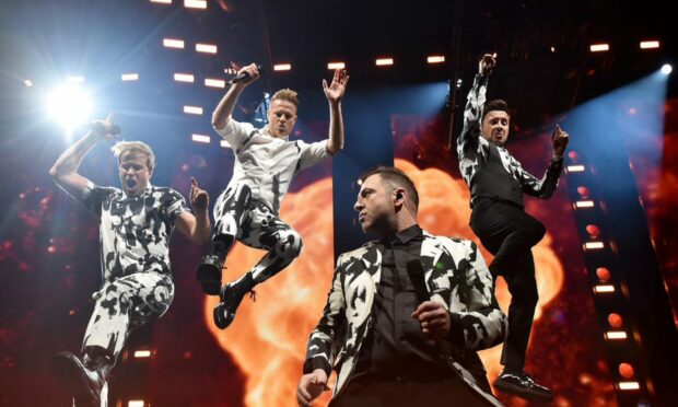 You raise me up: Westlife were in high spirits when they took to the stage at the P&J Live. Photo by Darrell Benns, DC Thomson.