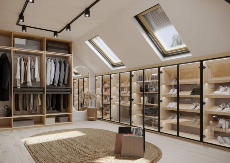 Another lighter bespoke dressing room design from Komandor.