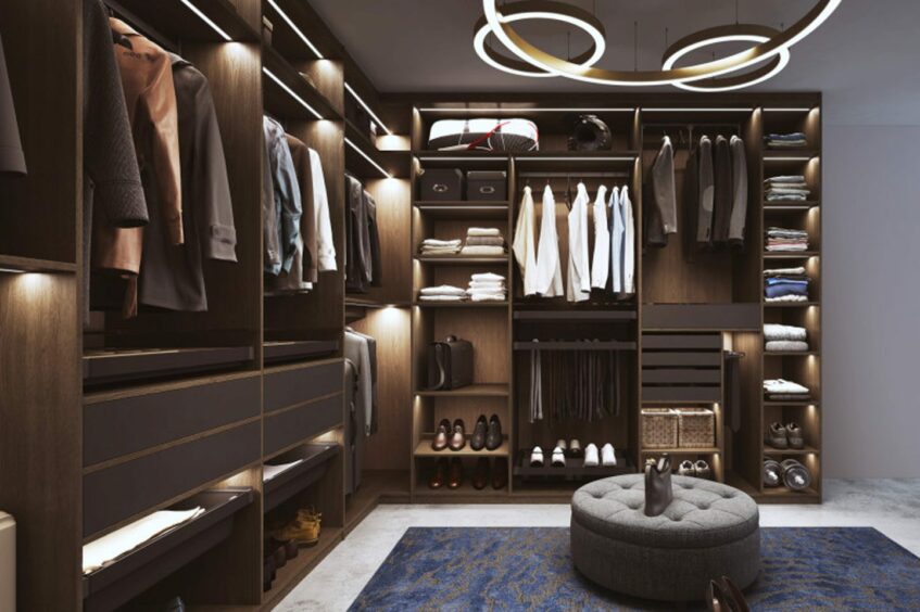 See all your clothes at once with a bespoke walk-in wardrobe.