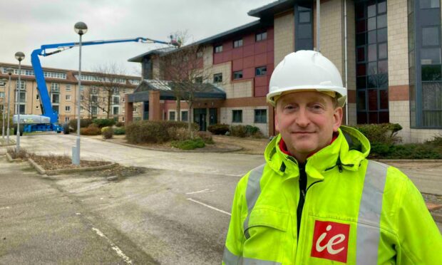 Laurence Sharp, director of Integrated Environments, as his firm carries out repairs on the former Aberdeen Hilton Doubletree. Image: Ben Hendry/DC Thomson
