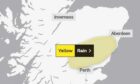 The Met Office has issued a rain warning for parts of Aberdeenshire. Image: Met Office