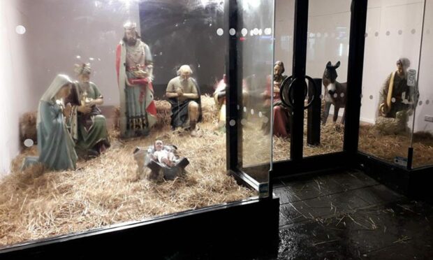 The nativity scene has been moved to an empty shop unit on Union Street. Image: Martin Greig.