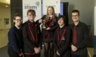 The winning team from Fraserburgh Academy, pictured left to right: Rosa Kelly, Mackenzie Morrison, Jorja Duncan, Gary Dixon and Dovydas Simkus. Image: Newsline Scotland and BP.
