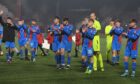 Inverness' young players thank fans at full time at New Douglas Park. Image: SNS