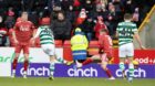 Celtic's Callum McGregor scores to make it 1-0 against Aberdeen in December last year. Image: SNS.