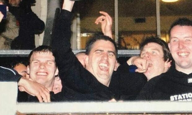 Mark Campbell, pictured centre, has been described as a good friend and family man. Image: Stonehaven AFC/ Facebook.