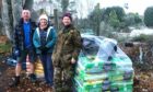 Volunteers from Nairn Allotment Society with some of Wickes' donations. Image: Mandy Murray.