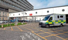 Aberdeen Royal Infirmary with an ambulance outside