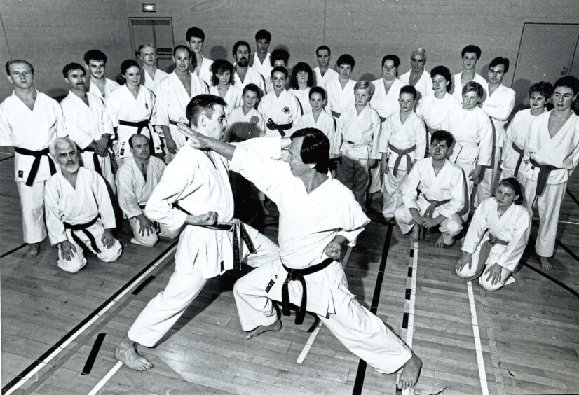 1989 - Kenosuki Enoeda, the chief instructor for Europe of Shotokan Karate, visits the Daisho Shotokan Karate Club in Aberdeen.