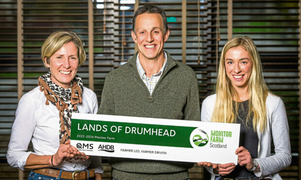 From left, Shona and Bruce Duncan, with daughter Rebecca, of Lands of Drumhead and Blairfad.