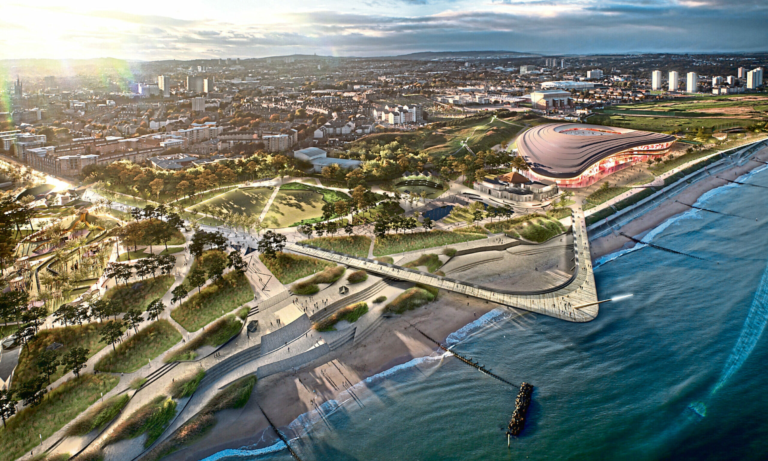 An image showing what the beach masterplan could look like. Supplied by Morrison Communications