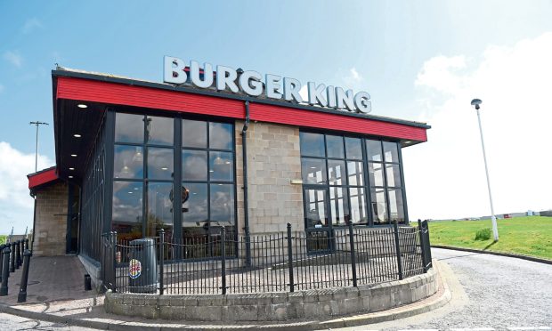 Outside of Burger King at Queen's Links in Aberdeen.
