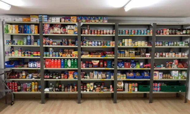 Donations in the Uist and Barra Foodbank. Image: Uist and Barra Foodbank