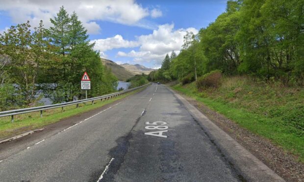 A82 road where David White a lorry driver died on Februaray 20.
