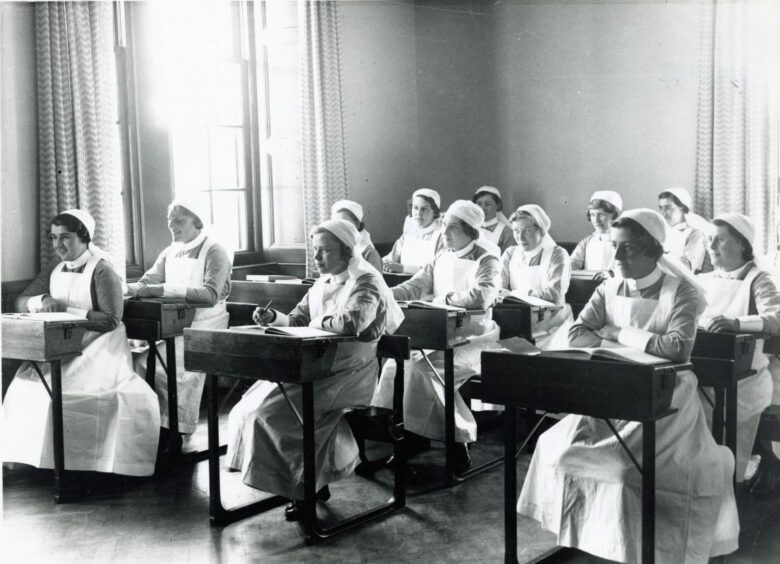 Nurses in class at ARI in 1936.