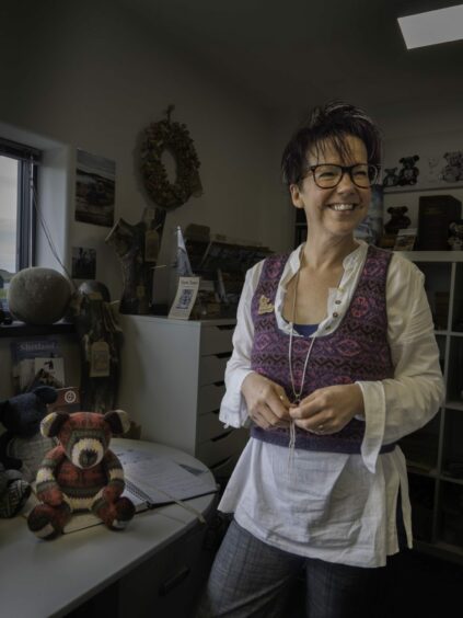 Wensy Inknster of Sheltand and her memory bears and Burra Bears.