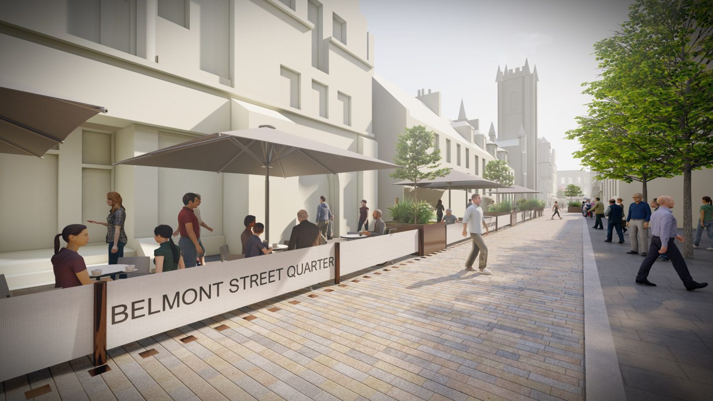 Digital rendering of the proposed Belmont Street Quarter.