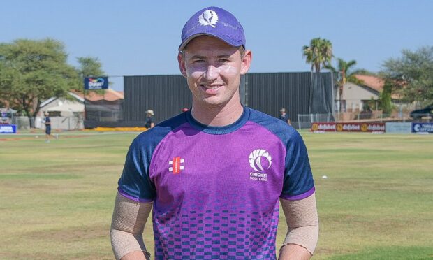 Brandon McMullen made his debut for Scotland. Image: Cricket Scotland/Twitter