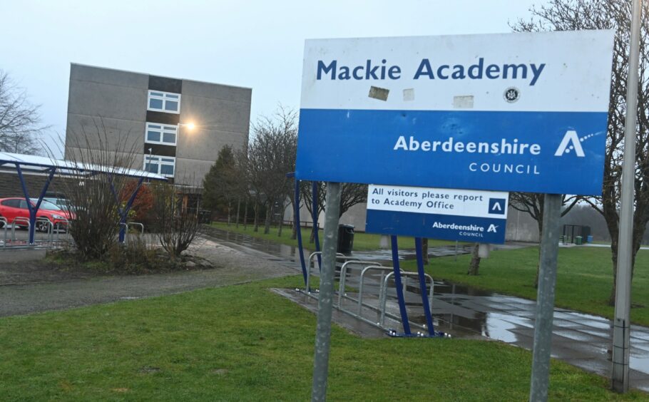 Mackie Academy sign in Stonehaven